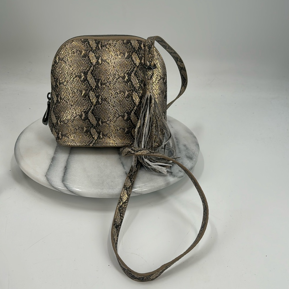 Hobo gold snake print Nash crossbody bag